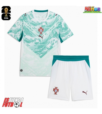 Portugal Segunda Equipación Niños Mundial 2026 Manga Corta (+ Pantalones cortos)